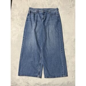 Old Navy Jeans Womens 16 Blue Wow Baggy Wide‎ Leg Mid Rise 36x28